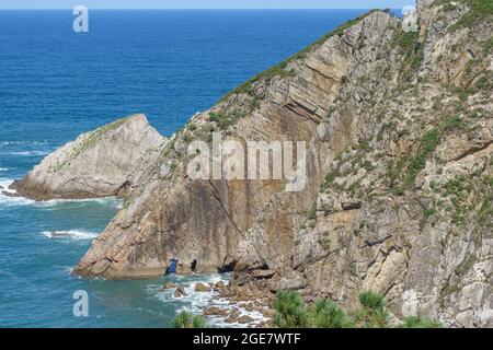 Playa del silencio Gaviero sur la côte des Asturies. Espagne Banque D'Images