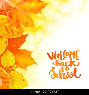 Affiche de retour à l'école avec lettrage dessiné à la main, illustration vectorielle Illustration de Vecteur