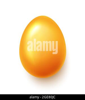 Or réaliste Happy Easter Egg sur fond blanc. Illustration vectorielle. Illustration de Vecteur