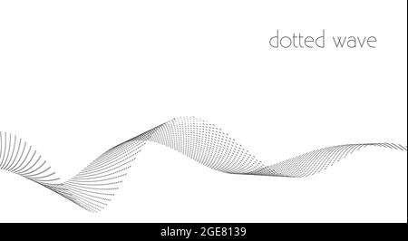 Simple vague en pointillés abstraits sur fond blanc. Motif graphique vectoriel minimal Illustration de Vecteur