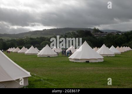Glamping, Hay-on-Wye, Powys, pays de Galles Banque D'Images