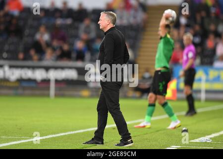 Swansea, Royaume-Uni. 17 août 2021. Michael O'Neill directeur de Stoke City pendant le match à Swansea, Royaume-Uni, le 8/17/2021. (Photo par Mike Jones/News Images/Sipa USA) crédit: SIPA USA/Alay Live News Banque D'Images