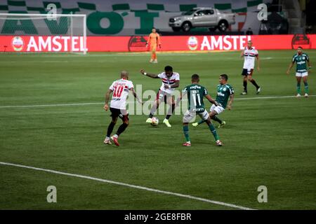 Sao Paulo, Sao Paulo, Brésil. 17 août 2021. (SPO) Copa Libertadores: Palmeiras et Sao Paulo. 17 août 2021, Sao Paulo, Brésil: Match de football entre Palmeiras et Sao Paulo, valable pour les quarts de finale de la Copa Libertadores 2021, qui s'est tenu au stade Allianz Parque, à Sao Paulo, le mardi (16). Palmeiras a gagné 3-0 et est dans la demi-finale de la concurrence. (Credit image: © Leco Viana/TheNEWS2 via ZUMA Press Wire) Banque D'Images