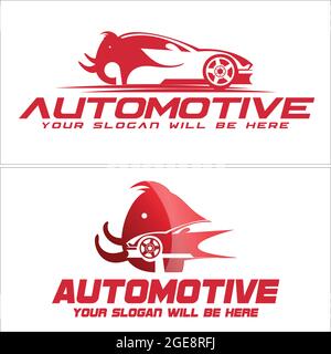 Logo automobile Red car Wheel Icon Illustration de Vecteur
