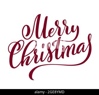 Joyeux Noël lettrage manuscrit. Modèle de carte de design lettrage. Vector illustration. Illustration de Vecteur