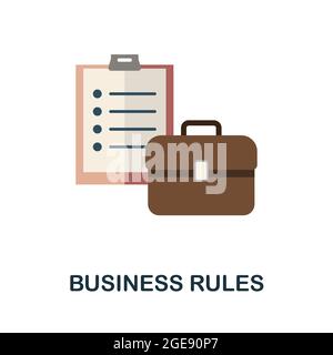 Icône de règles métier. Affiche colorée de la collection du service clientèle. Illustration de l'icône règles commerciales créatives pour la conception Web, les infographies et Illustration de Vecteur