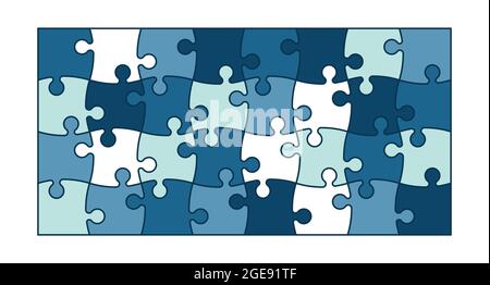 Jeu de pièces de puzzle de différentes couleurs Illustration de Vecteur