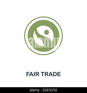 Icône Commerce équitable. Élément d'affichage plat de la collection de produits écologiques. Icône Creative Fair Trade pour la conception Web, les modèles, les infographies et bien plus encore Illustration de Vecteur