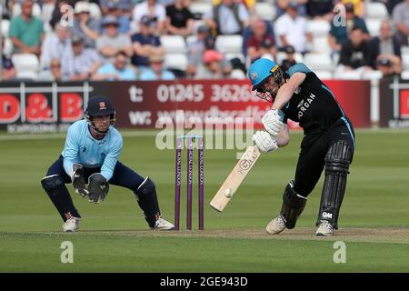 Jack Haynes atteint 4 courses pour Worcestershire pendant Essex Eagles vs Worcestershire Rapids, Royal London One-Day Cup Cricket au terrain du comté de Cloudfm Banque D'Images