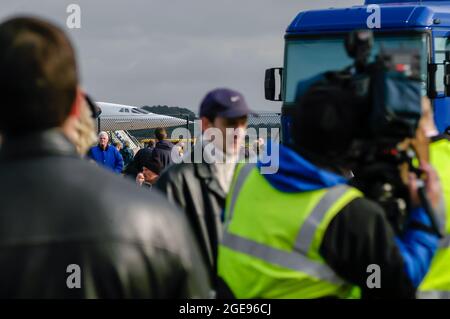 Dernier vol de Concorde depuis l'aéroport de Manchester le 2003 octobre Banque D'Images