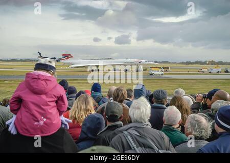 Dernier vol de Concorde depuis l'aéroport de Manchester le 2003 octobre Banque D'Images