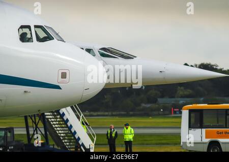 Dernier vol de Concorde depuis l'aéroport de Manchester le 2003 octobre Banque D'Images