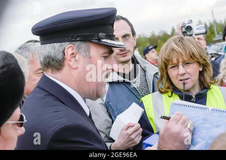 Dernier vol de Concorde depuis l'aéroport de Manchester le 2003 octobre Banque D'Images