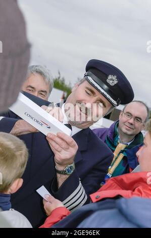 Dernier vol de Concorde depuis l'aéroport de Manchester le 2003 octobre Banque D'Images