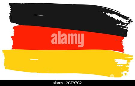 Drapeau de l'Allemagne coups de pinceau. Esquisse dessinée à la main. Illustration vectorielle style Doodle Illustration de Vecteur