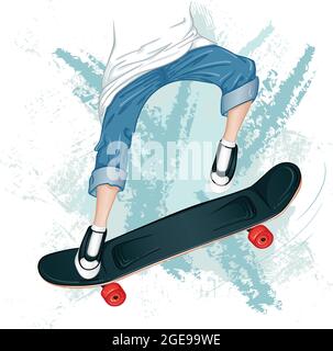 Imprimé couleur pour planche à roulettes Illustration de Vecteur