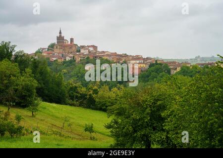 Paysage rural à Monferrato, site classé au patrimoine mondial de l'UNESCO, près de Camagna, province d'Alessandria, Piémont, Italie Banque D'Images