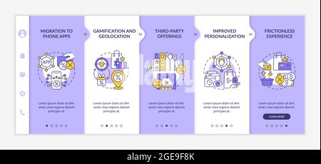 Modèle de scénario d'intégration des tendances des programmes de fidélité Illustration de Vecteur