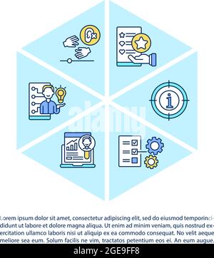 Concepts de base de l'expérience utilisateur, icônes de ligne avec texte Illustration de Vecteur