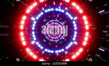 Red et Blue Circle Light Sci fi Portal Banque D'Images