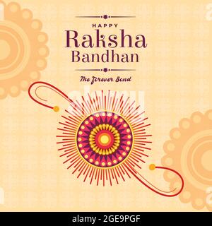 Illustration du design Rakhi pour Rakshabanghan. Dans cette affiche colorée design de Rakhi et fond Illustration de Vecteur