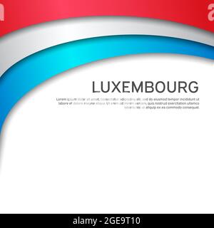 Abstrait agitant le drapeau luxembourgeois. Style de coupe de papier. Fond créatif pour le design de la carte de vacances patriotique. Affiche nationale. État luxembourgeois Illustration de Vecteur