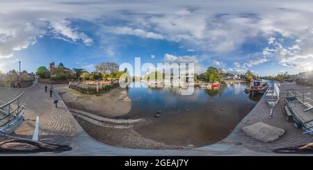 Vue panoramique à 360° de Passerelle à l'île d'Eel Pie, Twickenham