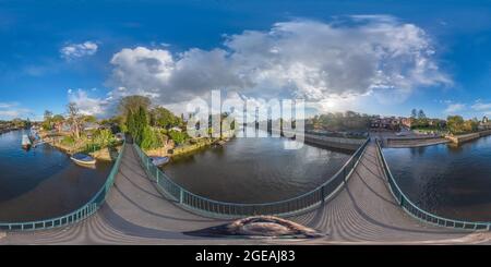 Vue panoramique à 360° de Passerelle à l'île d'Eel Pie, Twickenham