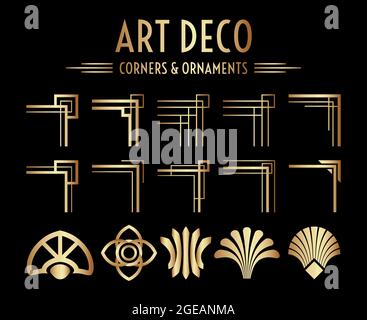Décoration et coin Art déco géométrique Gatsby Illustration de Vecteur