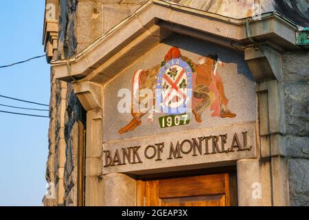 Lunenburg, Nouvelle-Écosse, Canada - 12 août 2021 : ancien édifice de la Banque de Montréal Banque D'Images