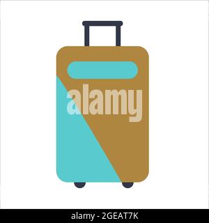 Valise sur un arrière-plan isolé. Bagages de route pour le voyage et le voyage. Illustration de Vecteur