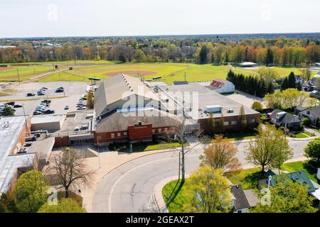 Une antenne du Kinsmen Memorial Arena à Tillsonburg, Ontario, Canada Banque D'Images