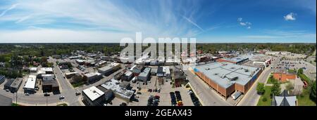 Vue panoramique aérienne du centre-ville de Tillsonburg, Ontario, Canada Banque D'Images