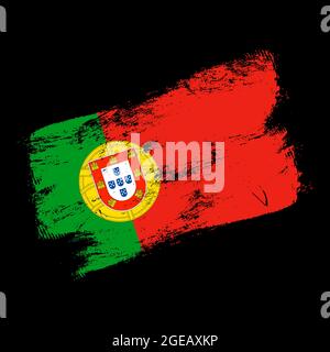 portugal drapeau grunge fond de pinceau. Illustration vectorielle de l'ancien marqueur Brush. Concept abstrait d'arrière-plan national. Illustration de Vecteur