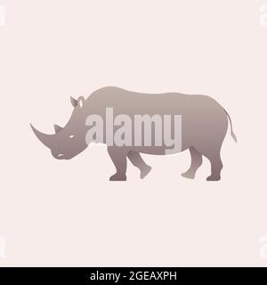 Silhouette d'un rhinocéros. Profil de vue latérale de rhinocéros. Illustration vectorielle. Illustration de Vecteur