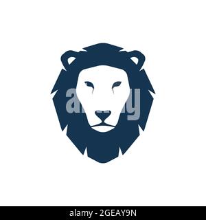 Silhouette de la tête du lion. Illustration créative du modèle de logo. Signe graphique animal Wild chat face. Illustration de Vecteur
