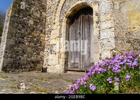 Porte de l'église en bois historique Banque D'Images