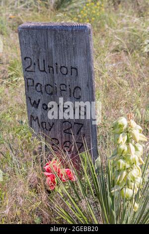 Ogallala, Nebraska - Boot Hill, un cimetière pour les combattants d'armes à feu, les victimes de meurtre, et d'autres qui a été utilisé jusqu'en 1885. Certains de ceux enterrés ici étaient cow-bo Banque D'Images