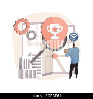 Illustration vectorielle de concept abstrait de quête urbaine interactive. Illustration de Vecteur