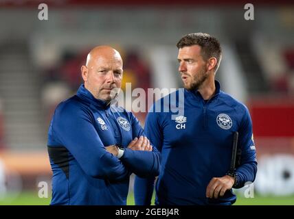 Brentford, Royaume-Uni. 13 août 2021. Brian Riemer, entraîneur-chef adjoint de Brentford, lors du match de la Premier League entre Brentford et Arsenal au stade communautaire de Brentford, à Brentford, en Angleterre, le 13 août 2021. Photo par Andrew Aleksiejczuk/Prime Media Images. Crédit : Prime Media Images/Alamy Live News Banque D'Images