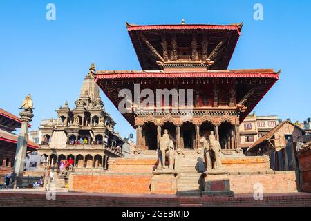 Temple hindou à la place Patan Durbar à Lalitpur or Historique ville de Patan près de Katmandou au Népal Banque D'Images