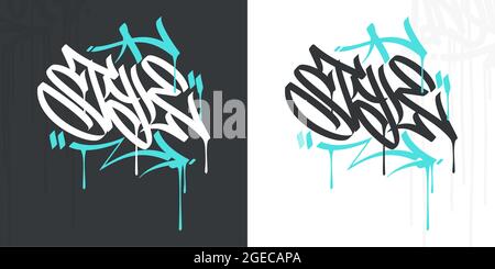 Plat abstrait Hip Hop écrit à la main Urban Street Art style Graffiti style Word style Vector Illustration Art Illustration de Vecteur