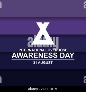 International overdose Awareness Day papier coupé vecteur d'arrière-plan. Illustration vectorielle pour le web et l'impression isolée sur la couleur pourpre Illustration de Vecteur