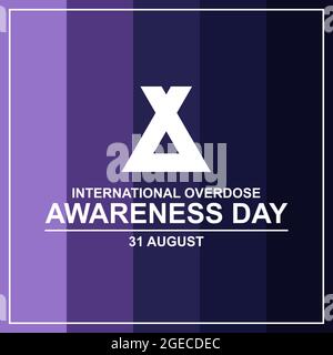 International overdose Awareness Day template background vector. Illustration vectorielle pour le web et l'impression isolée sur palette violette. Illustration de Vecteur