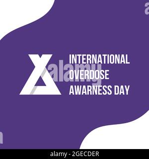 Minimaliste International overdose Awareness Day papier coupé vecteur d'arrière-plan. Illustration vectorielle pour le web et l'impression isolée sur blanc violet. Illustration de Vecteur