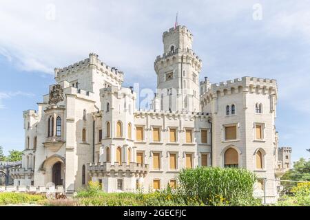 Hluboká nad Vltavou - République tchèque, l'un des plus beaux châteaux d'Europe. Banque D'Images