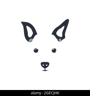 Silhouette simple tête de chien. Illustration vectorielle. Illustration de Vecteur