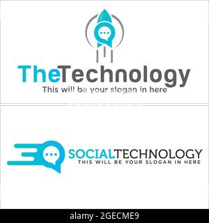 Design du logo d'entreprise de la société de communication de la plate-forme technologique Illustration de Vecteur
