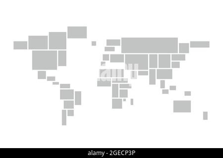 Thème de collage de cadre photo en forme de carte du monde. Mosaïque de tableau d'humeur. Modèle vectoriel. Illustration de Vecteur