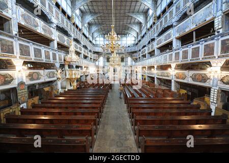 Jawor, Silésie, Pologne, intérieur de l'église historique de la paix à grands pans de bois, construite en 1655 Banque D'Images